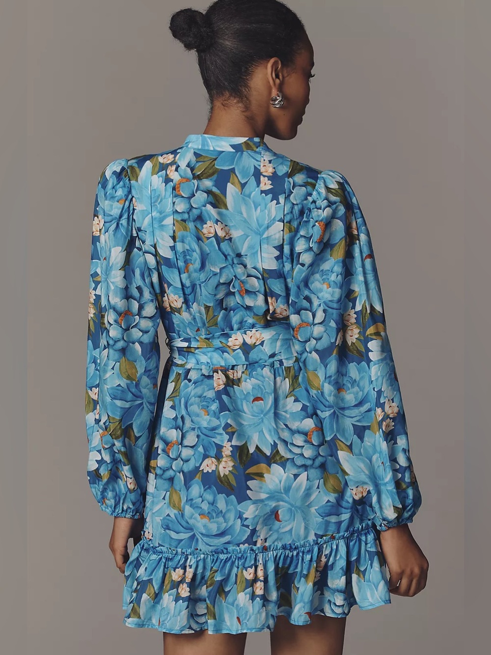 NWT Farm Rio x Anthropologie Long-Sleeve Mini Swing Dress - Picture 2 of 4
